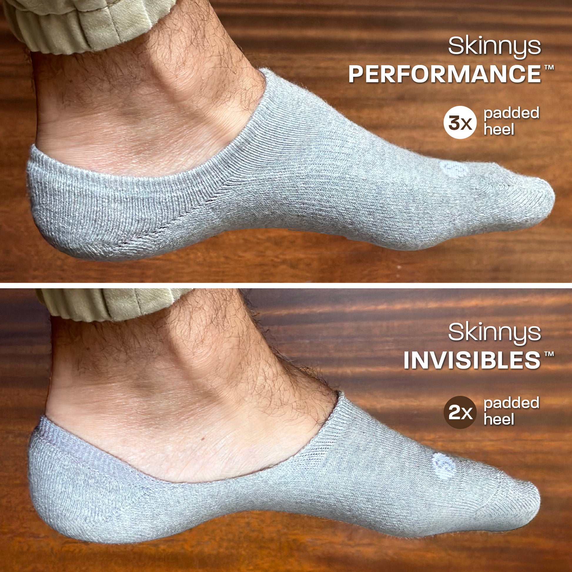 Skinnys Performance || Ultra-Thick No-Show Socks || 3 pack